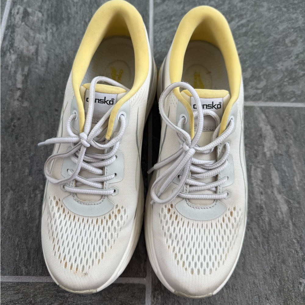 Dansko White and Yellow Athletic Shoes